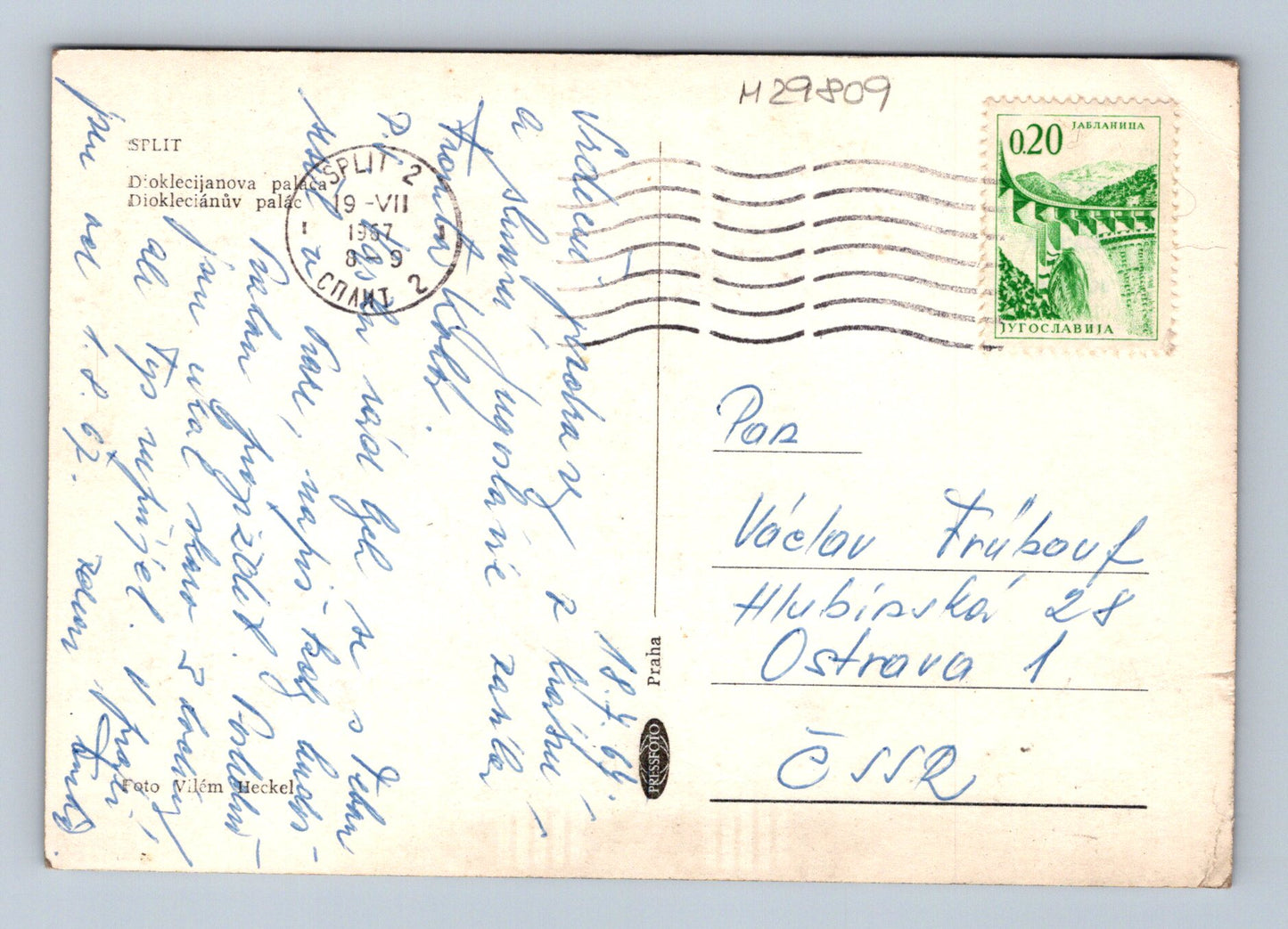 Pohlednice Chorvatsko Split přístav a Diokleciánův palác 1957 (M29809)