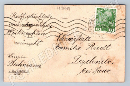 Postcard winter landscape and carriage Austria (M2981)