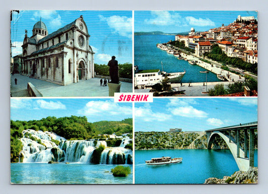 Pohlednice Chorvatsko Šibenik, vodopády, most 1978 (M29810)