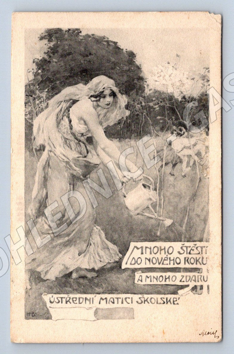 Postcard New Year's artistic ethnography (M2982)