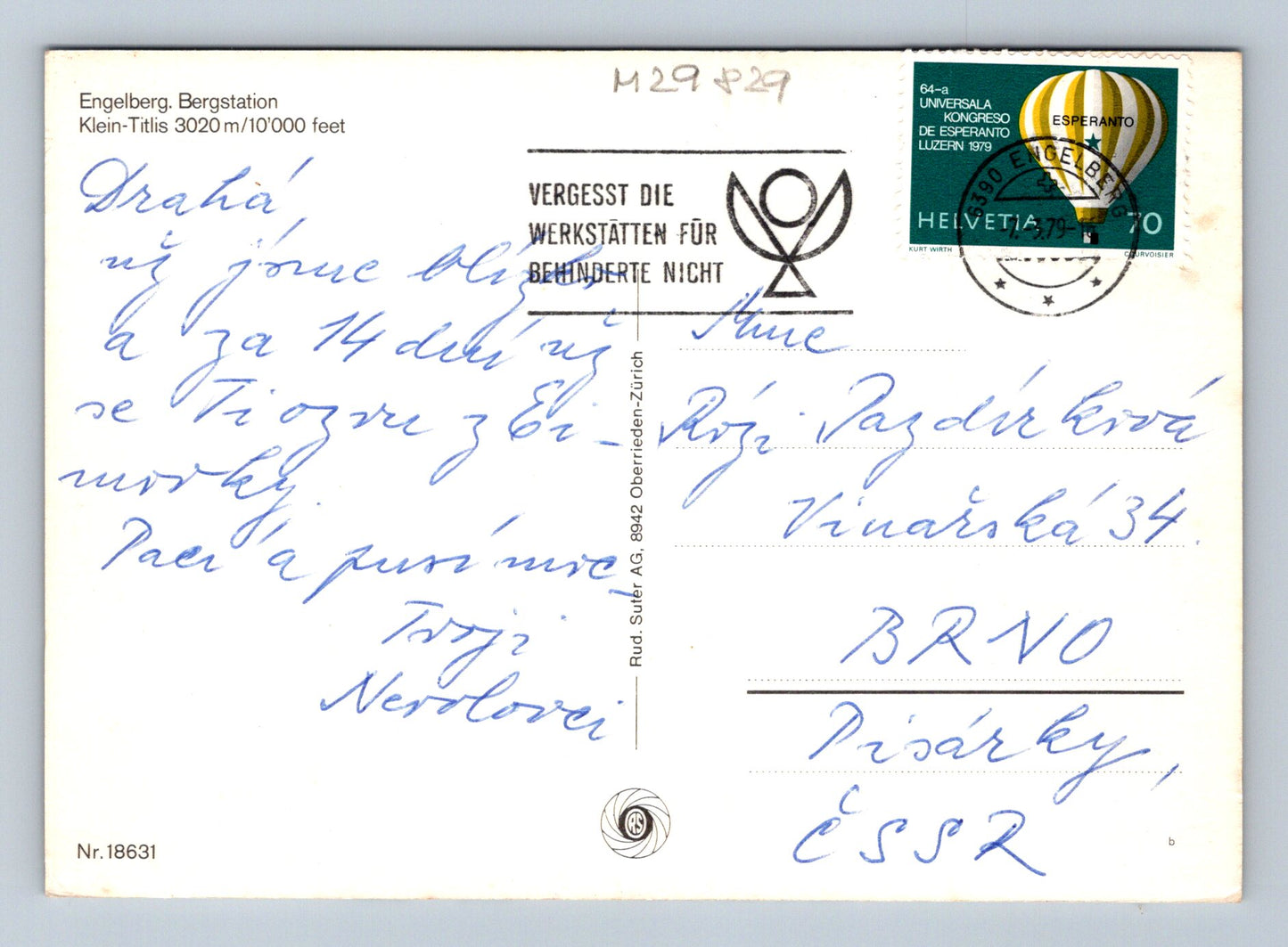 Pohlednice Švýcarsko Titlis Bergstation 1979 (M29829)