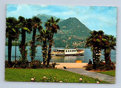 Pohlednice Švýcarsko Lugano jezero a hory 1962 (M29830)