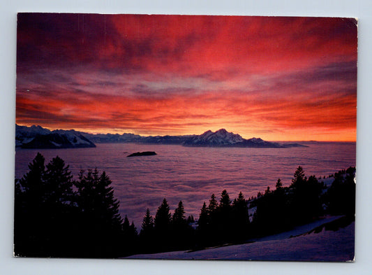 Pohlednice Švýcarsko Rigi Kaltbad-First západ slunce 1975 (M29835)