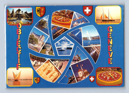 Pohlednice Švýcarsko Ženeva koláž motivů 1983 (M29840)