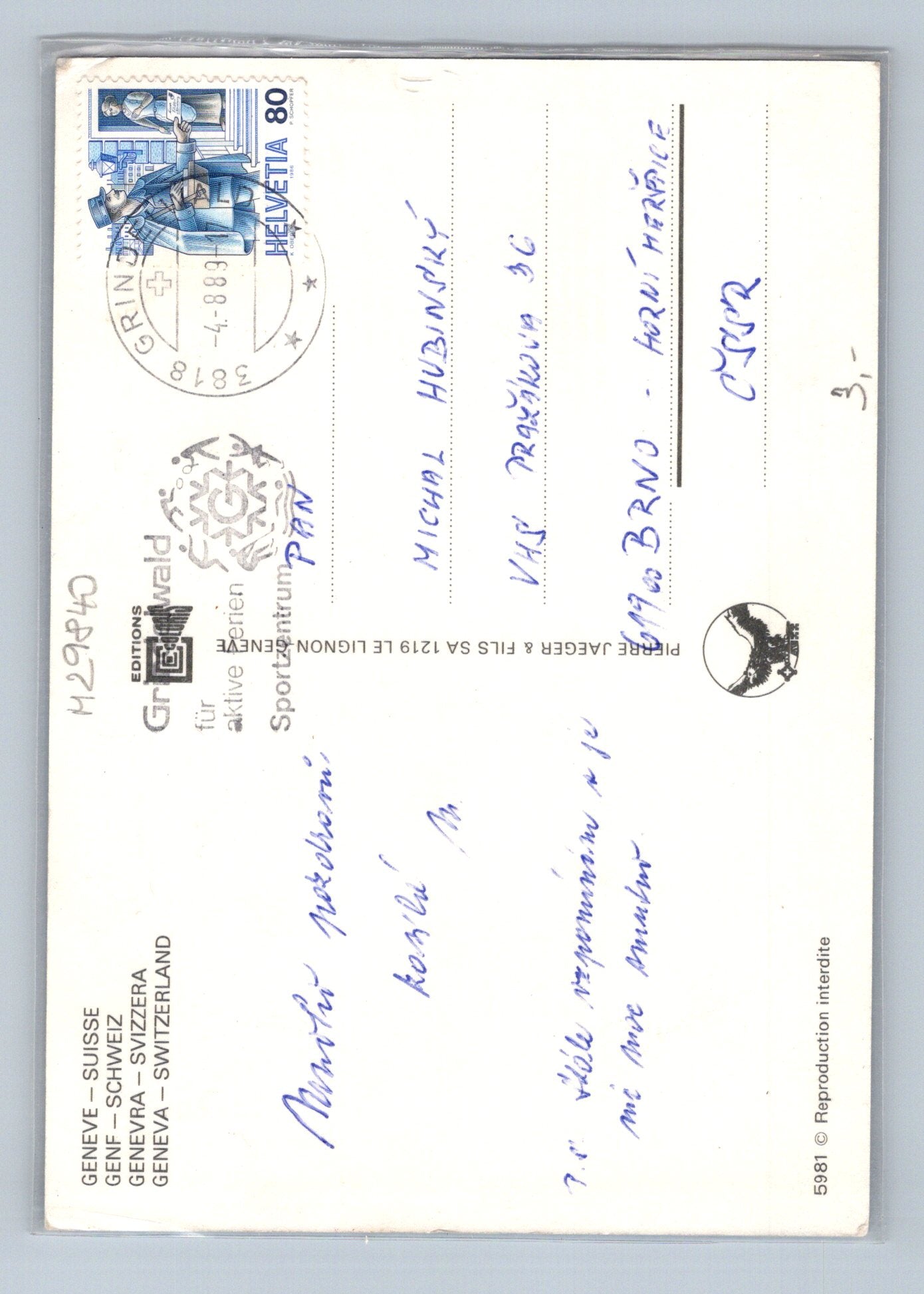 Pohlednice Švýcarsko Ženeva koláž motivů 1983 (M29840)