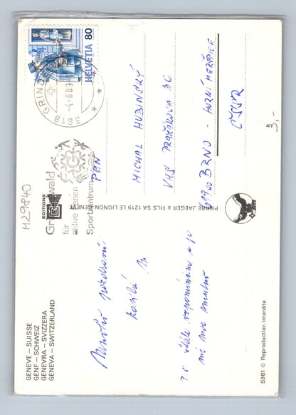 Pohlednice Švýcarsko Ženeva koláž motivů 1983 (M29840)