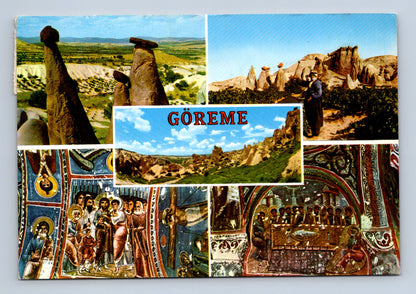 Pohlednice Turecko Göreme krajina a fresky 1987 (M29854)