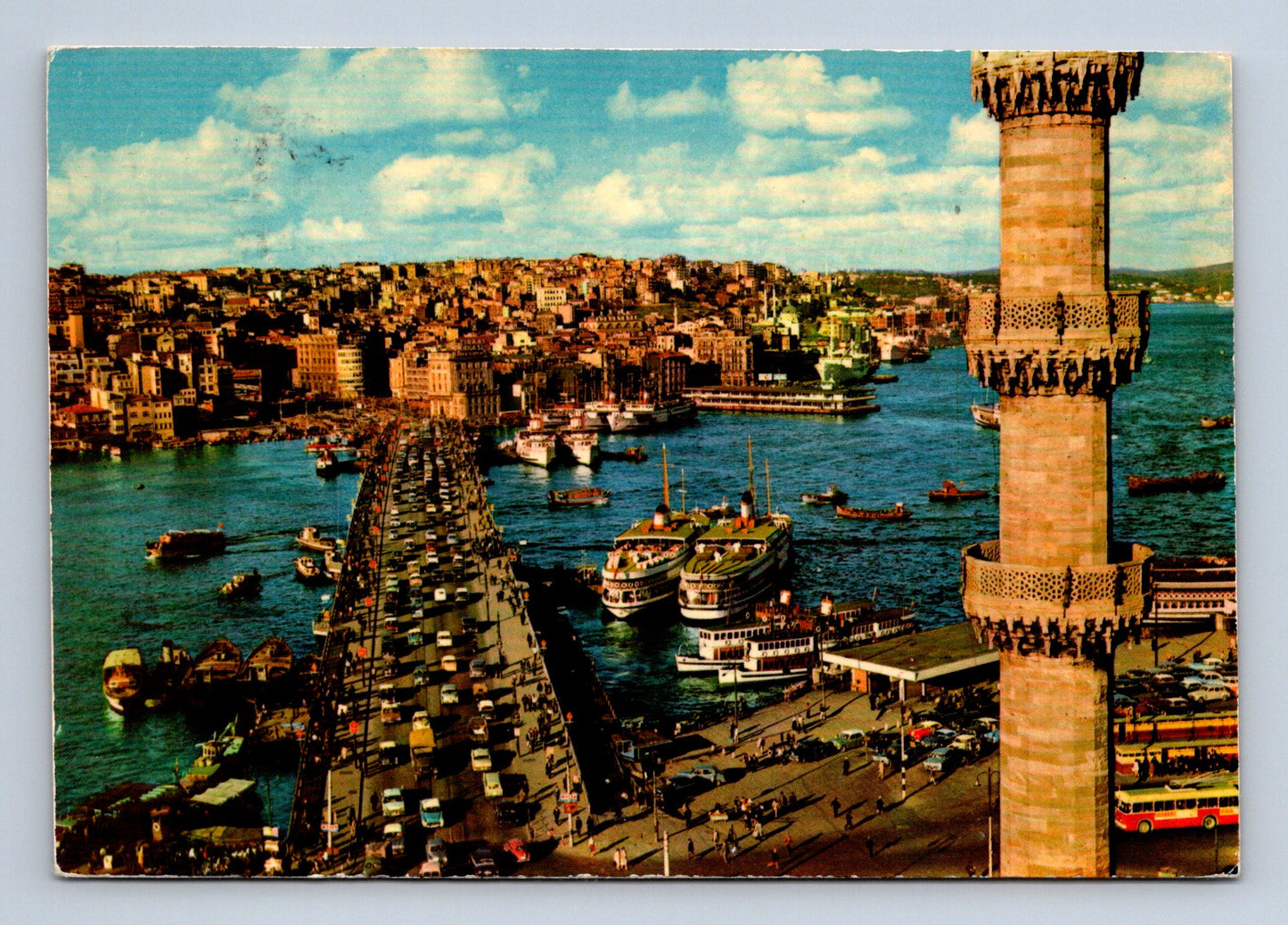 Pohlednice Turecko Istanbul Galata most minaret 1968 (M29855)