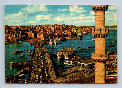 Pohlednice Turecko Istanbul Galata most minaret 1968 (M29855)