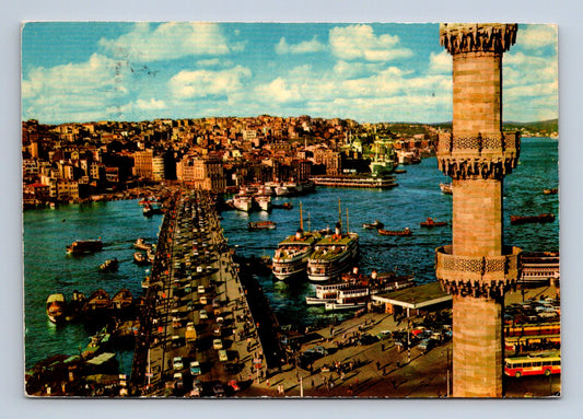 Pohlednice Turecko Istanbul Galata most minaret 1968 (M29855)