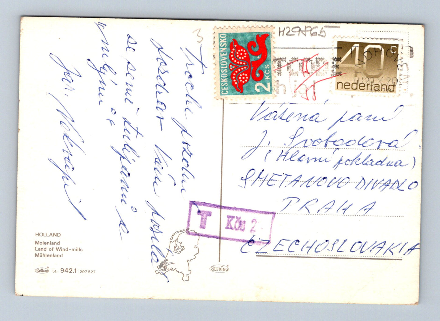 Pohlednice Holandsko větrný mlýn 1970 (M29865)