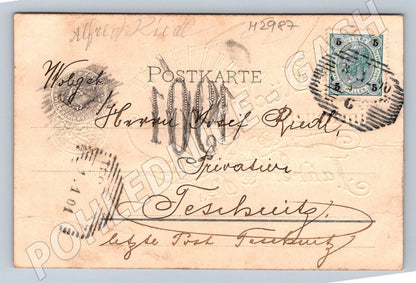 Pohlednice Nový rok přání štěstí 1901 MARKA (M2987)