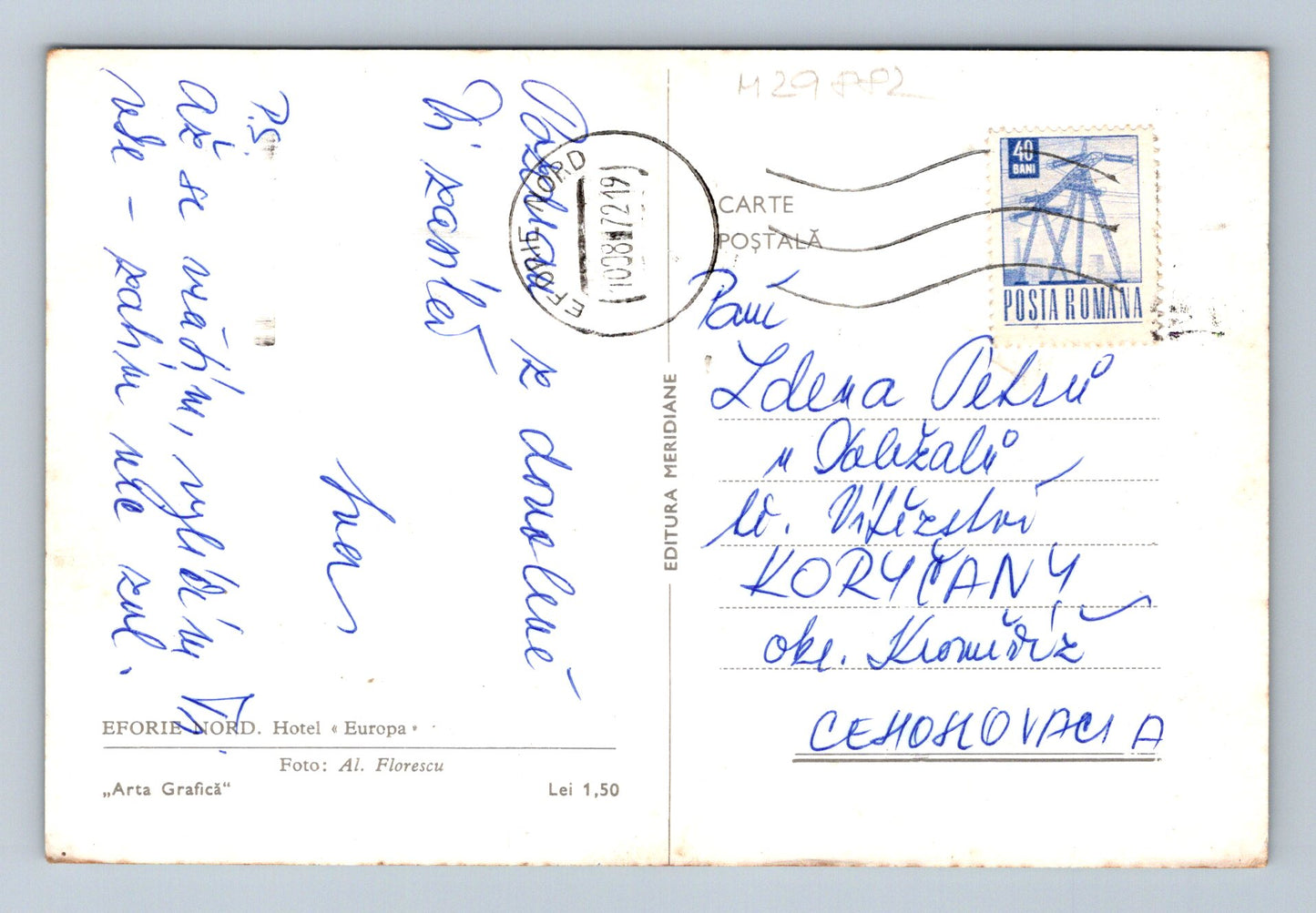 Rumunsko Eforie Nord Hotel Europa vodní šlapadla 1969 (M29882)