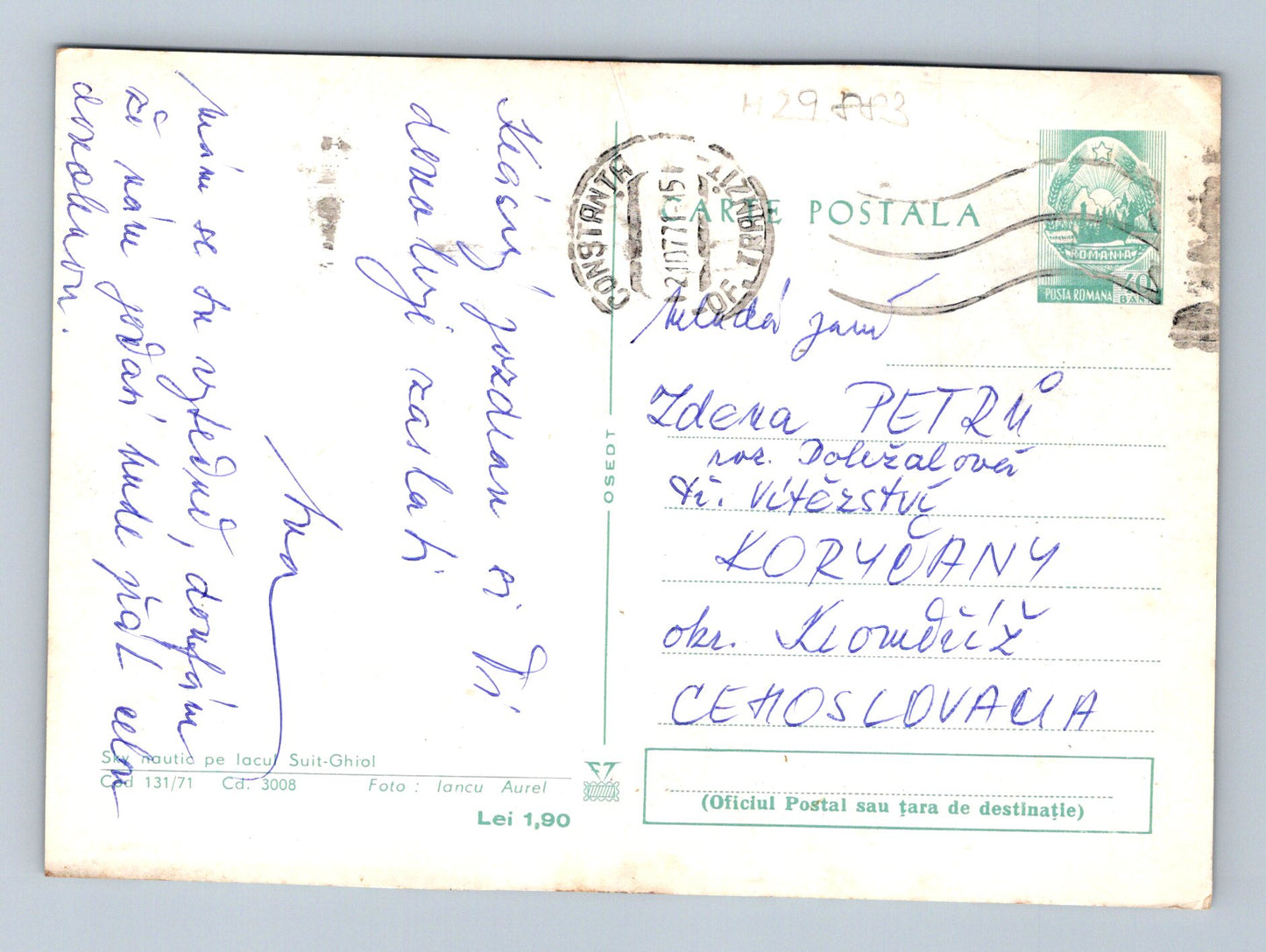 Pohlednice Rumunsko Constanta vodní lyže 1977 (M29883)