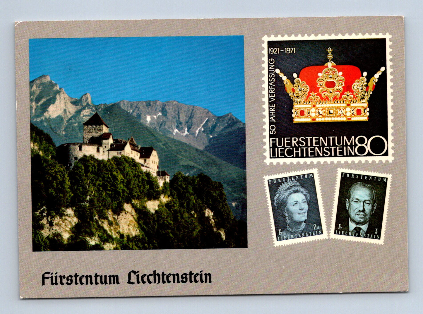 Pohlednice Lichtensteynsko Vaduz hrad zámek 1971 (M29891)