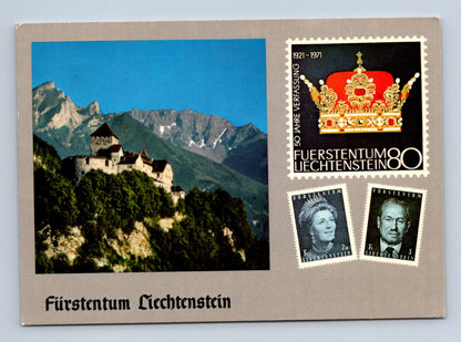 Pohlednice Lichtensteynsko Vaduz hrad zámek 1971 (M29891)
