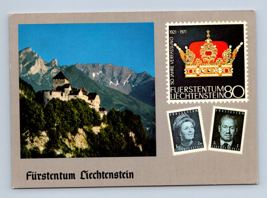 Pohlednice Lichtensteynsko Vaduz hrad zámek 1971 (M29891)