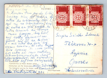 Pohlednice Finsko Turku katedrála a socha 1967 (M29897)