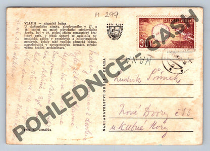Pohlednice Vlašim – zámecká brána, stará pohlednice (M299)