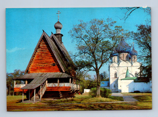 Pohlednice Rusko Suzdal dřevěný kostel a katedrála 1978 (M29900)