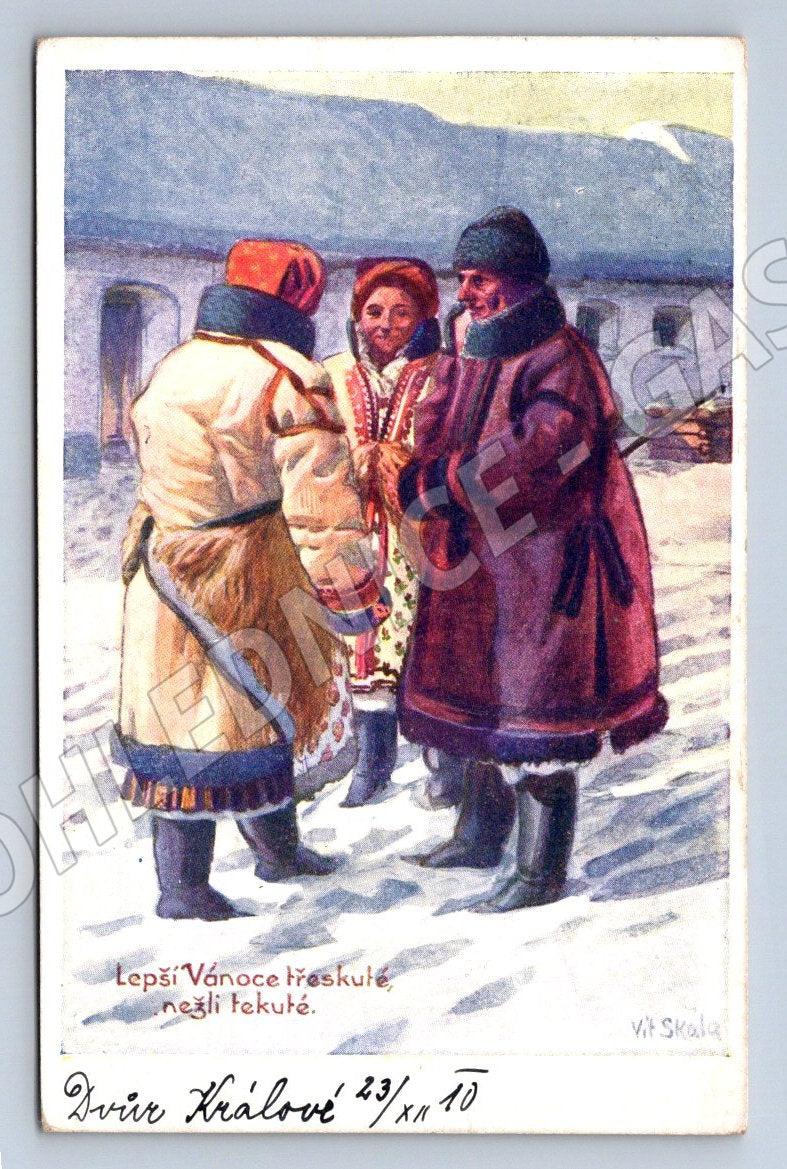 Pohlednice V Švabinský lidové tradice Vánoce (M2998)