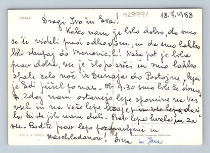 Pohlednice Slovinsko Vipava řeka a město 1988 (M29991)