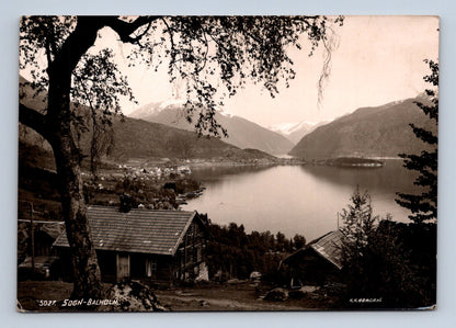 Pohlednice Norsko Sogn-Balholm fjord hory 1948 (M29992)