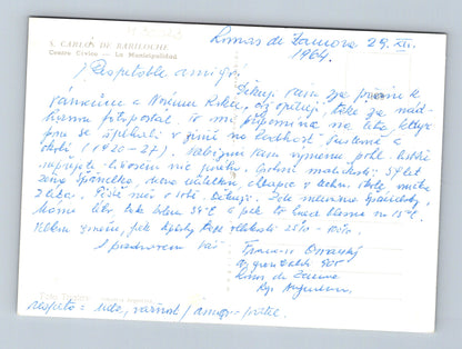 Pohlednice Argentina Bariloche kamenné budovy 1964 (M30023)
