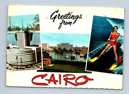 Pohlednice Egypt Káhira panorama waterskiing 1963 (M30024)