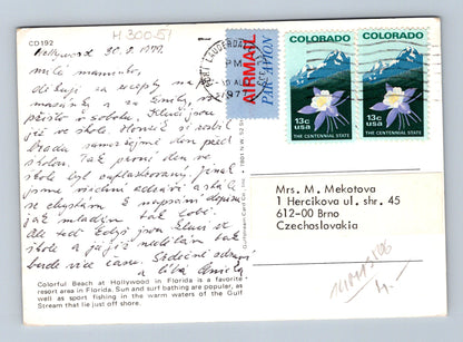 Pohlednice USA pláž Hollywood By The Sea 1977 (M30051)