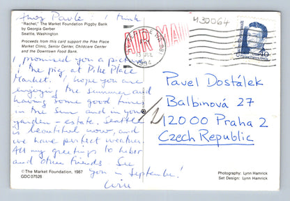 Pohlednice USA Seattle Public Market Center prase 1994 (M30064)