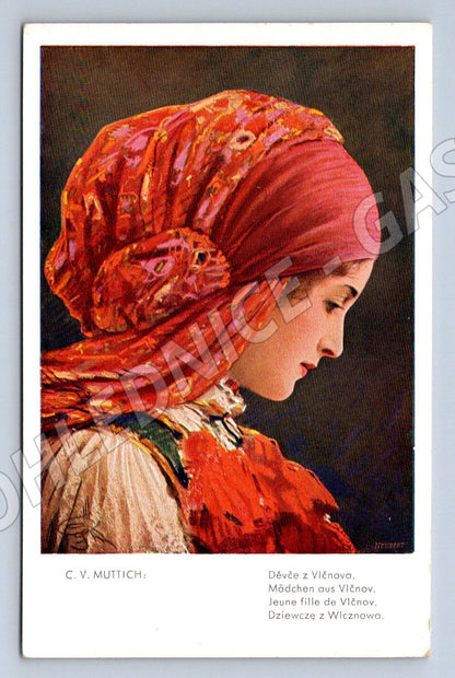 Postcard of a girl from Vlčnov CV Muttich (M3009)