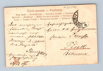 Pohlednice vánoční smrk svíčky 1907 (M30090)