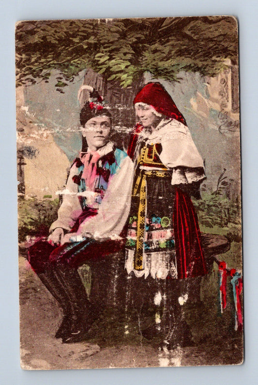 Pohlednice Červený Kostelec Olešnice lidové kroje 1924 (M30104)