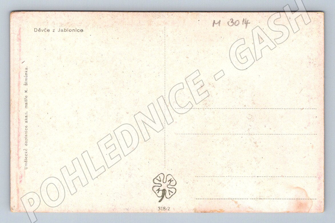 Postcard girl from Jablonica traditional costume (M3014)