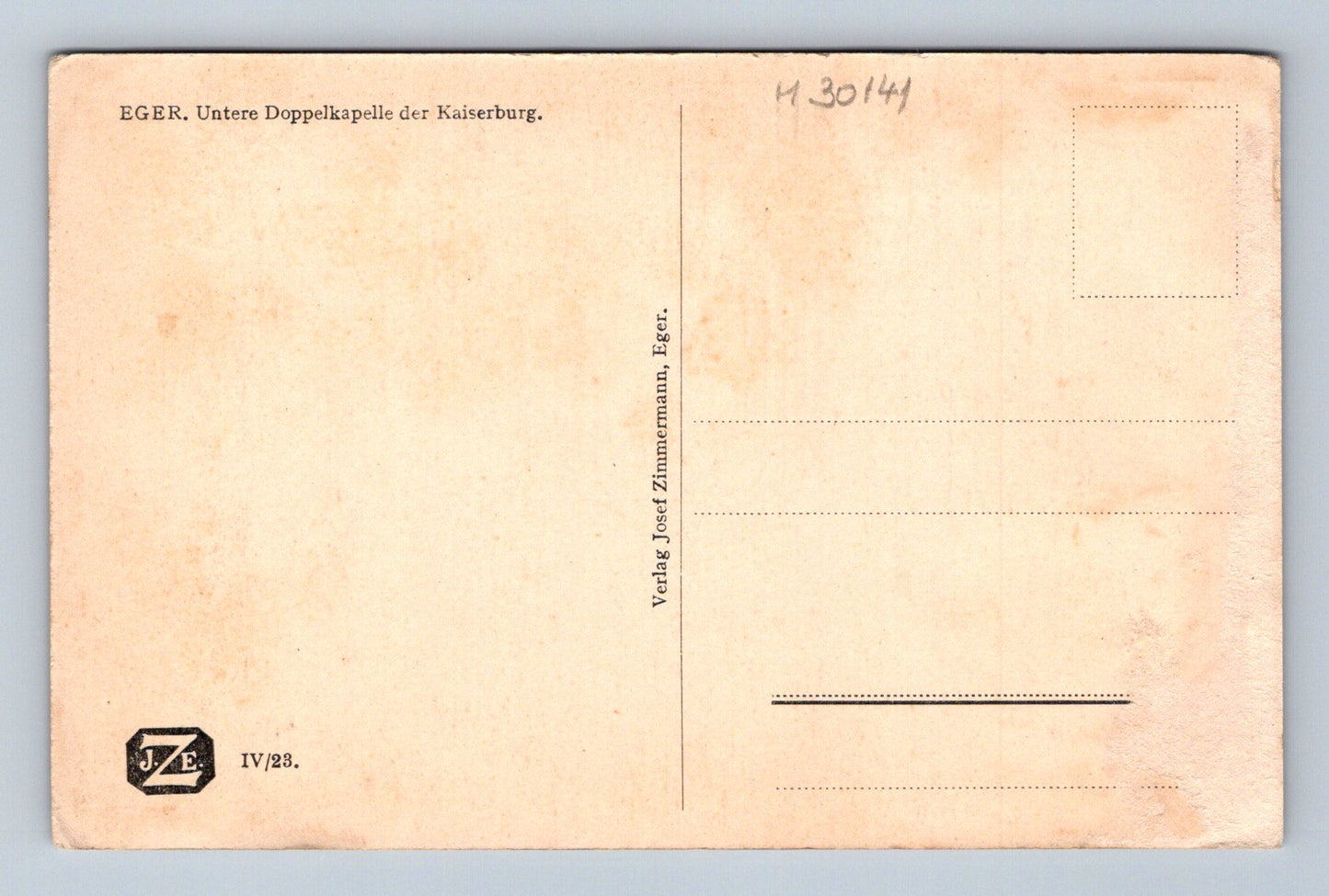 Pohlednice Cheb Císařská kaple 1923 (M30141)
