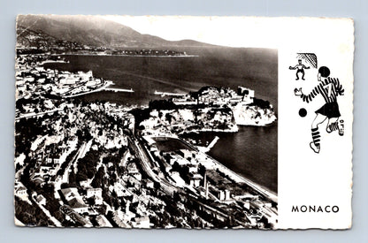 Pohlednice Monaco výhled na město s fotbalistou (M30153)
