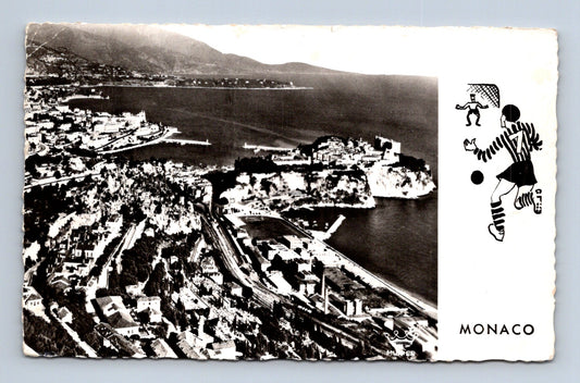 Pohlednice Monaco výhled na město s fotbalistou (M30153)