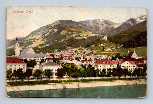 Pohlednice Rakousko Schwaz Tyrol město 1909 (M30156)