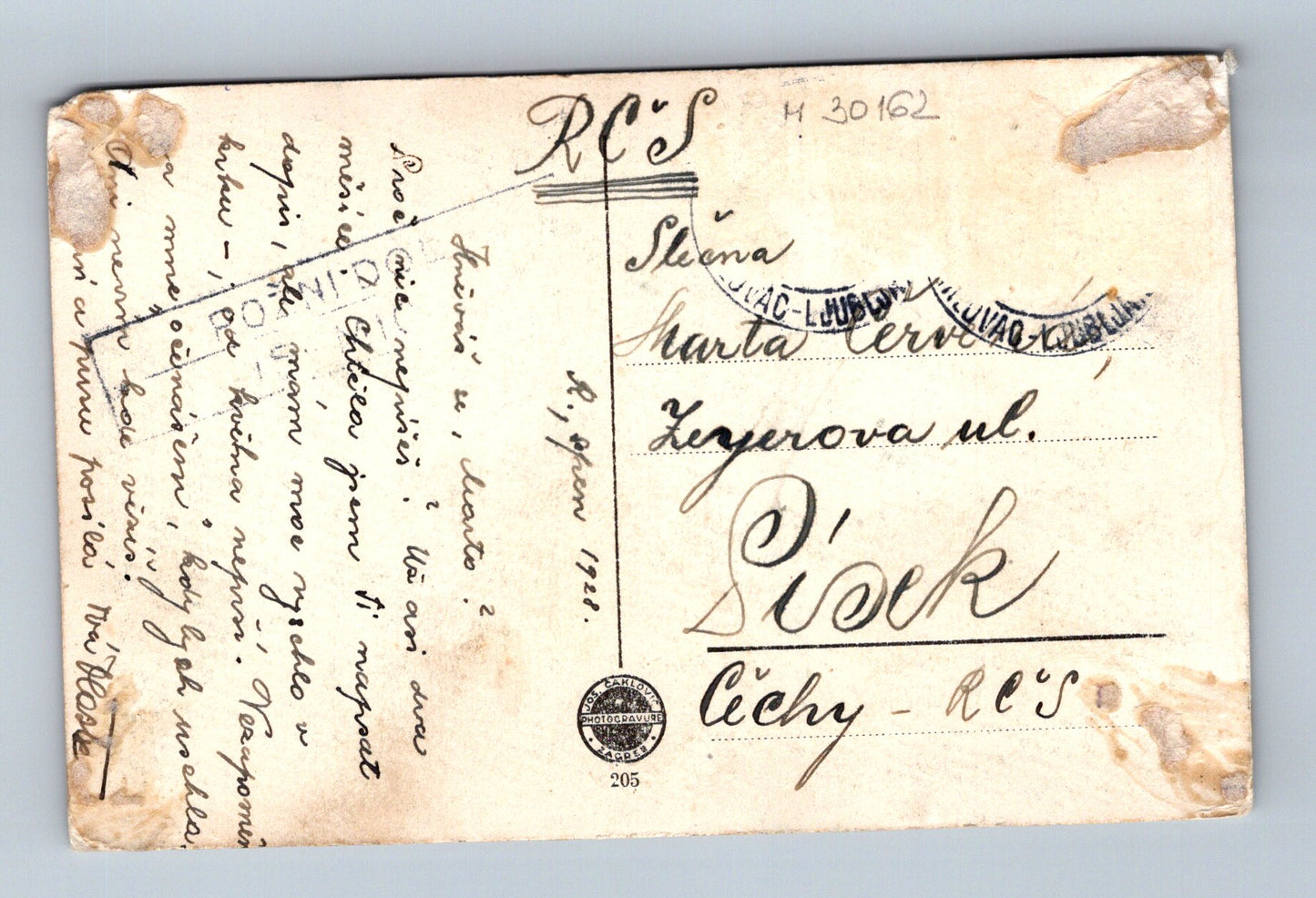 Pohlednice Chorvatsko Jadran noc 1928 (M30162)