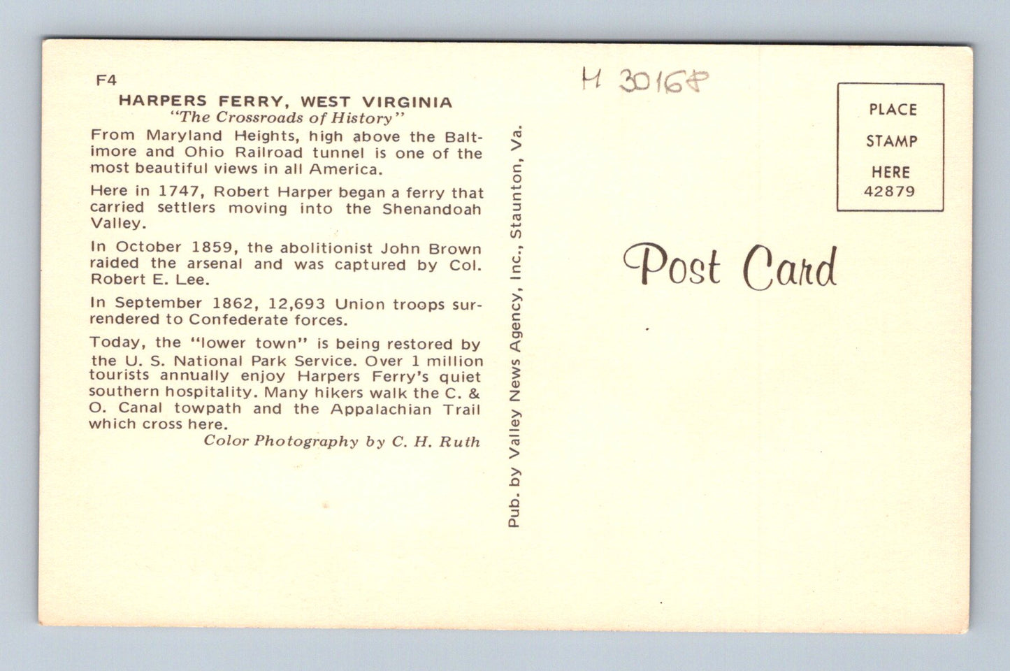 Pohlednice USA Harpers Ferry West Virginia řeka údolí (M30168)