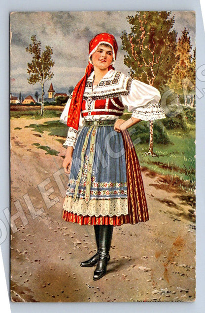 Postcard national costume J Mukařovský (M3020)