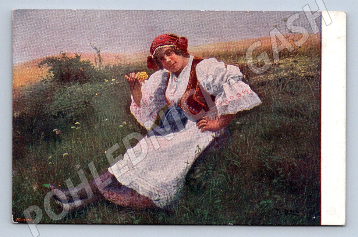 Postcard František Klimeš summer day costume (M3021)