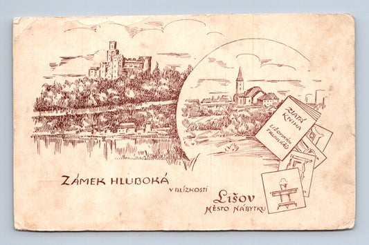 Pohlednice Zámek Hluboká Lišov Město nábytku (M30221)