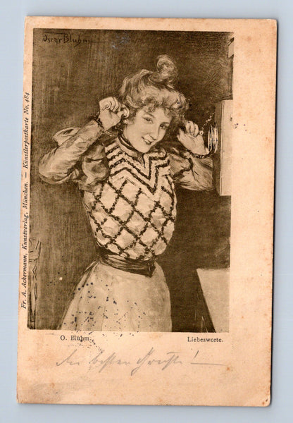 Pohlednice Rakousko Liebesworte žena 1899 (M30224)