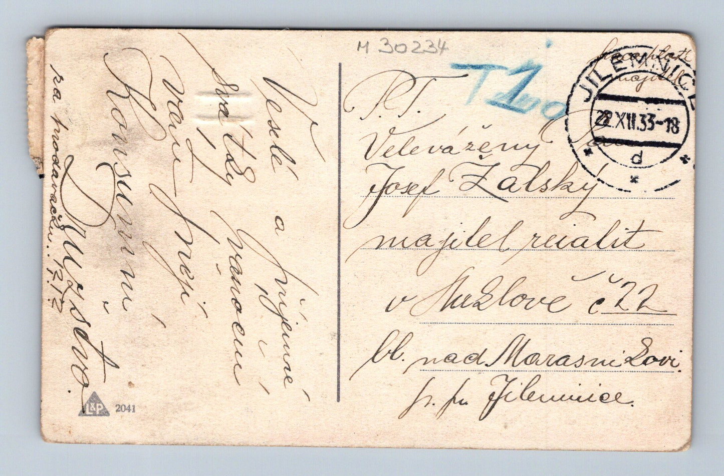 Pohlednice humor manželská scéna Hleštice 1933 (M30234)