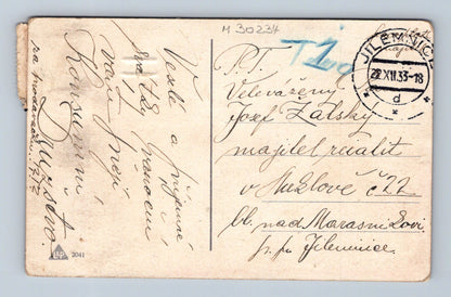 Pohlednice humor manželská scéna Hleštice 1933 (M30234)