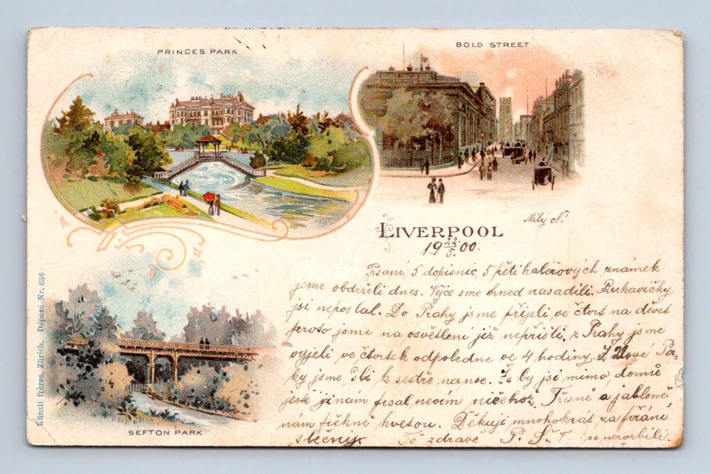 Pohlednice Velká Británie Liverpool parky ulice 1925 (M30236)