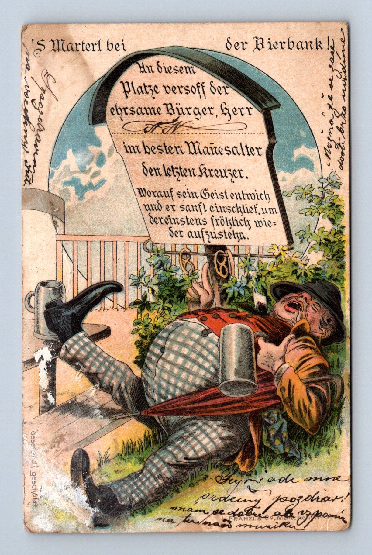 Pohlednice Německo Humorná pivní scéna 1901 (M30239)