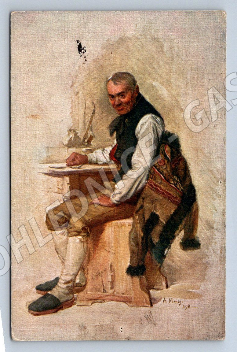 Postcard man in traditional costume A German ethnography (M3024)